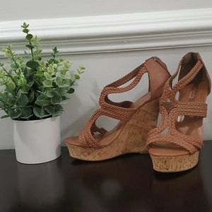 Tan wedge sandals